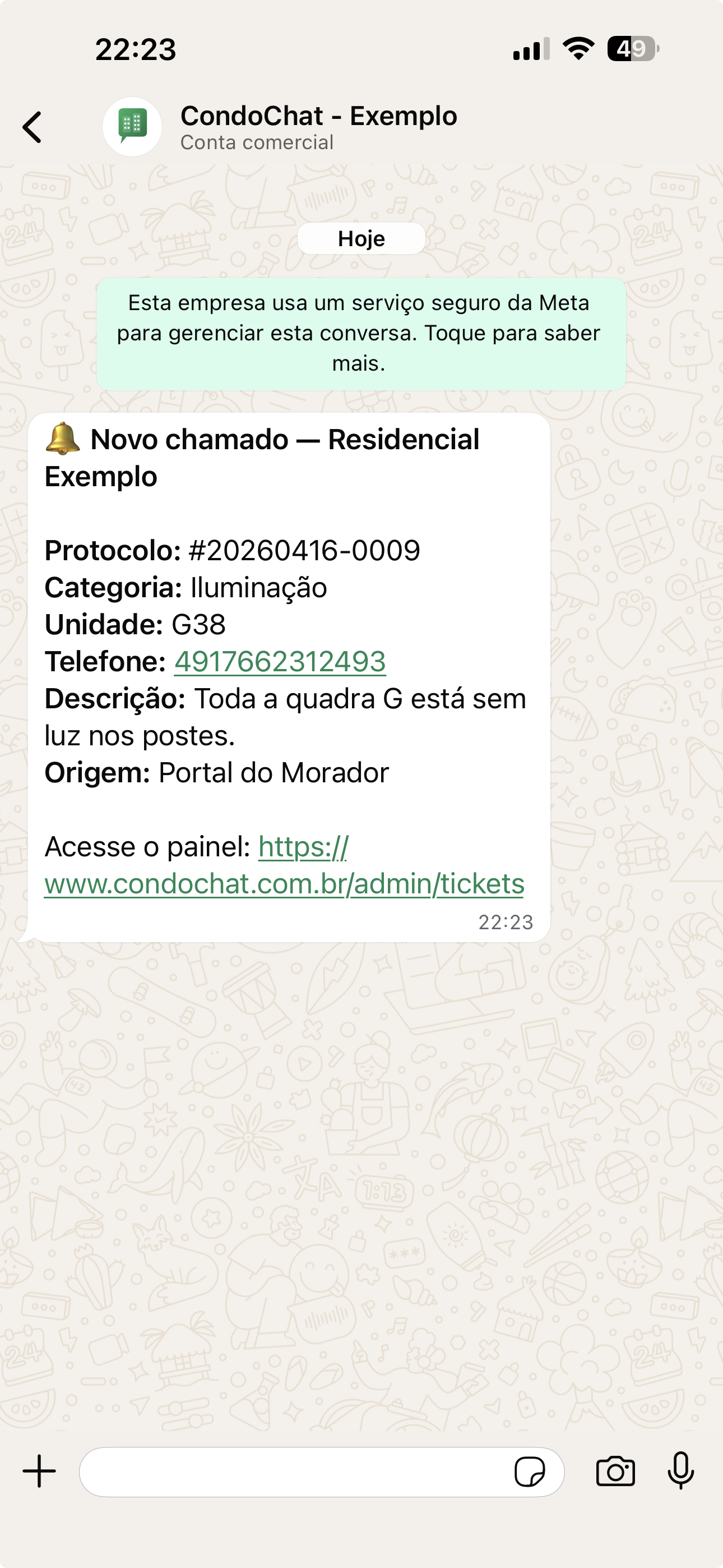 Notifica&ccedil;&atilde;o de novo chamado
